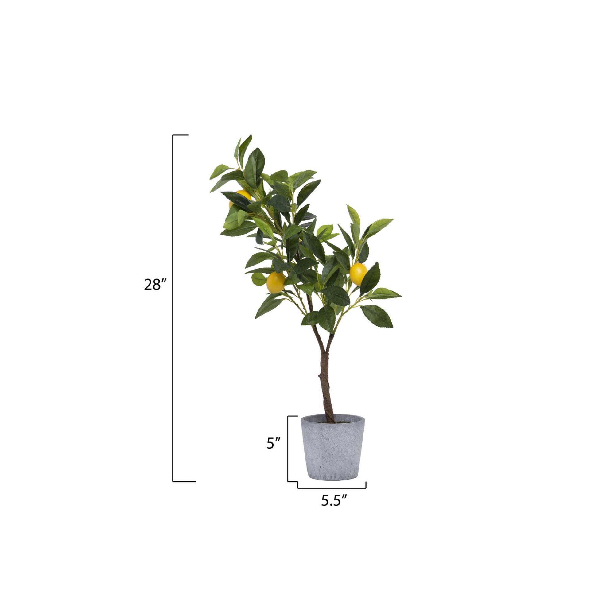 Hello Honey® 2ft. Faux Lemon Tree in Cement Pot